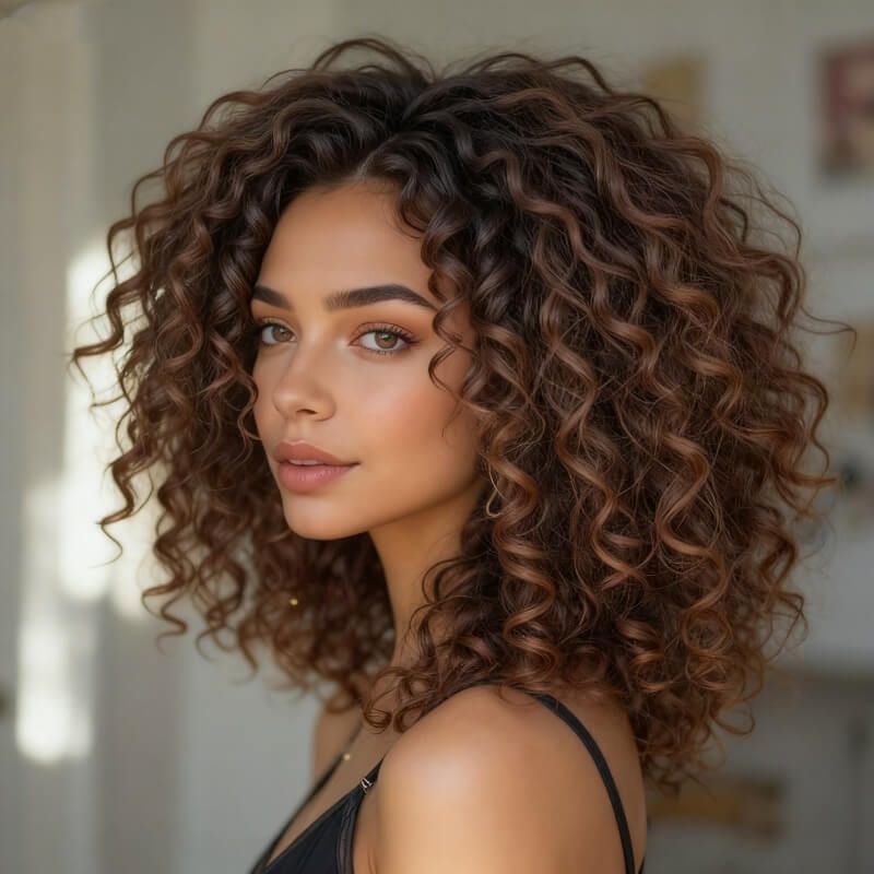 Wear And Go Wigs Ombre Brown Bouncy Curly Hairstyles High Density Best Glueless Human Hair Wigs